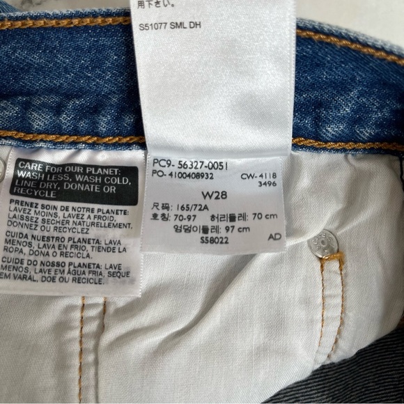 Levi’s premium cut off denim jean shorts 501 button fly women’s size 28 - Picture 7 of 9